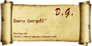 Daru Gergő névjegykártya