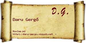 Daru Gergő névjegykártya